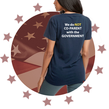 T-Shirt merchandise with the words We do not co-parent with the government