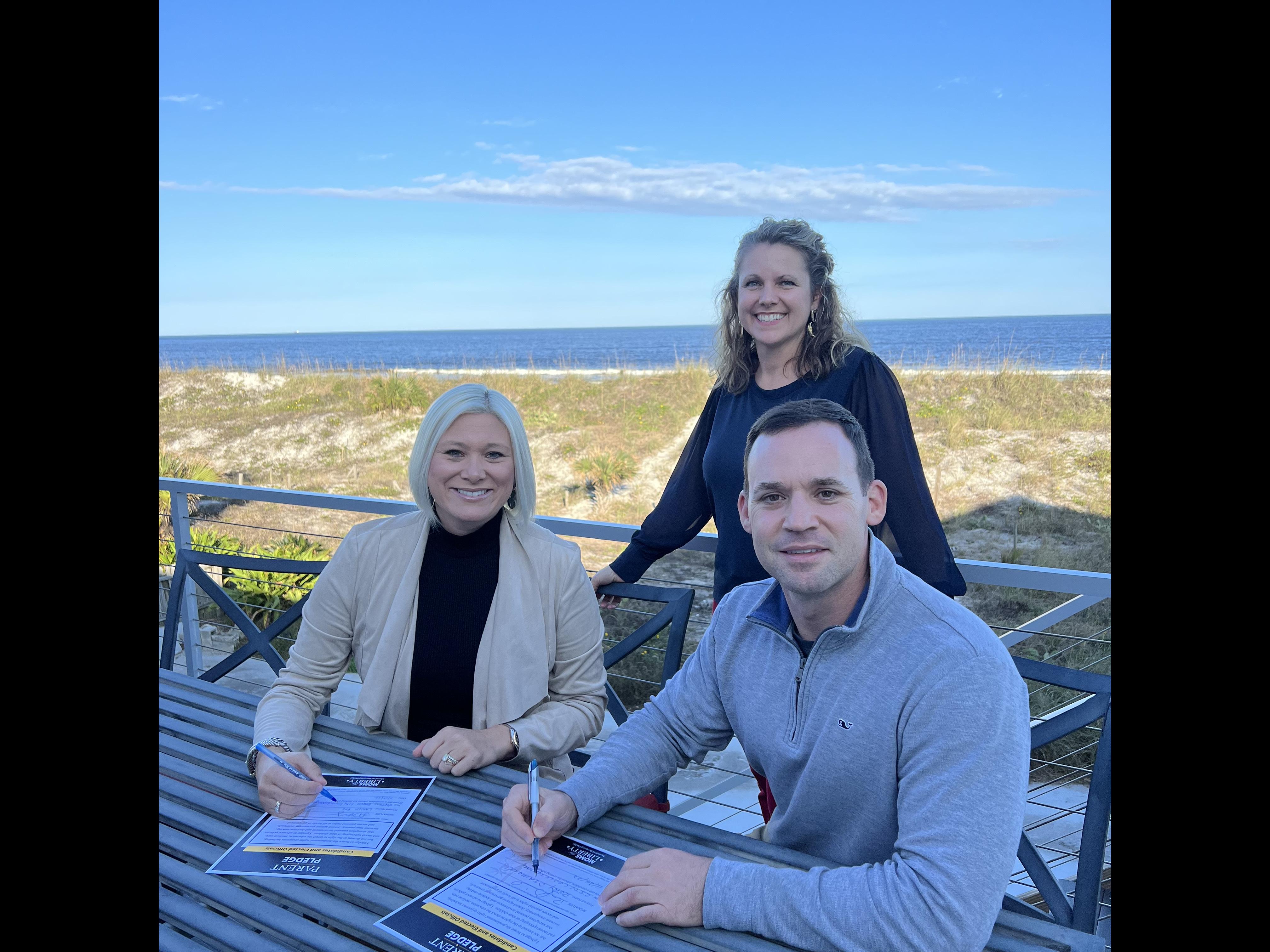 Councilwoman Lauren Key, Chapter Chair Becky Nathanson, Councilman Rory Diamond